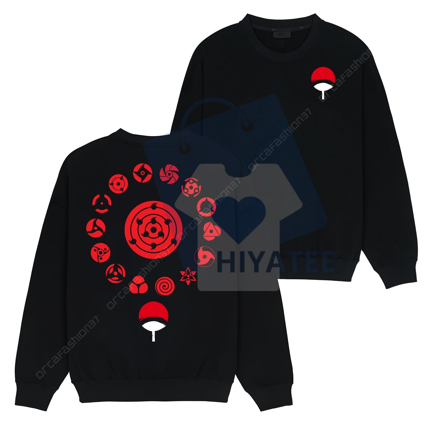 Uchiha Reborn Limited Sharingan Eyes Sweatshirt: Naruto Shippuden #2, Retro Vintage 90s Graphic, Anime Manga Y2K Streetwear Gift - Hiyatee
