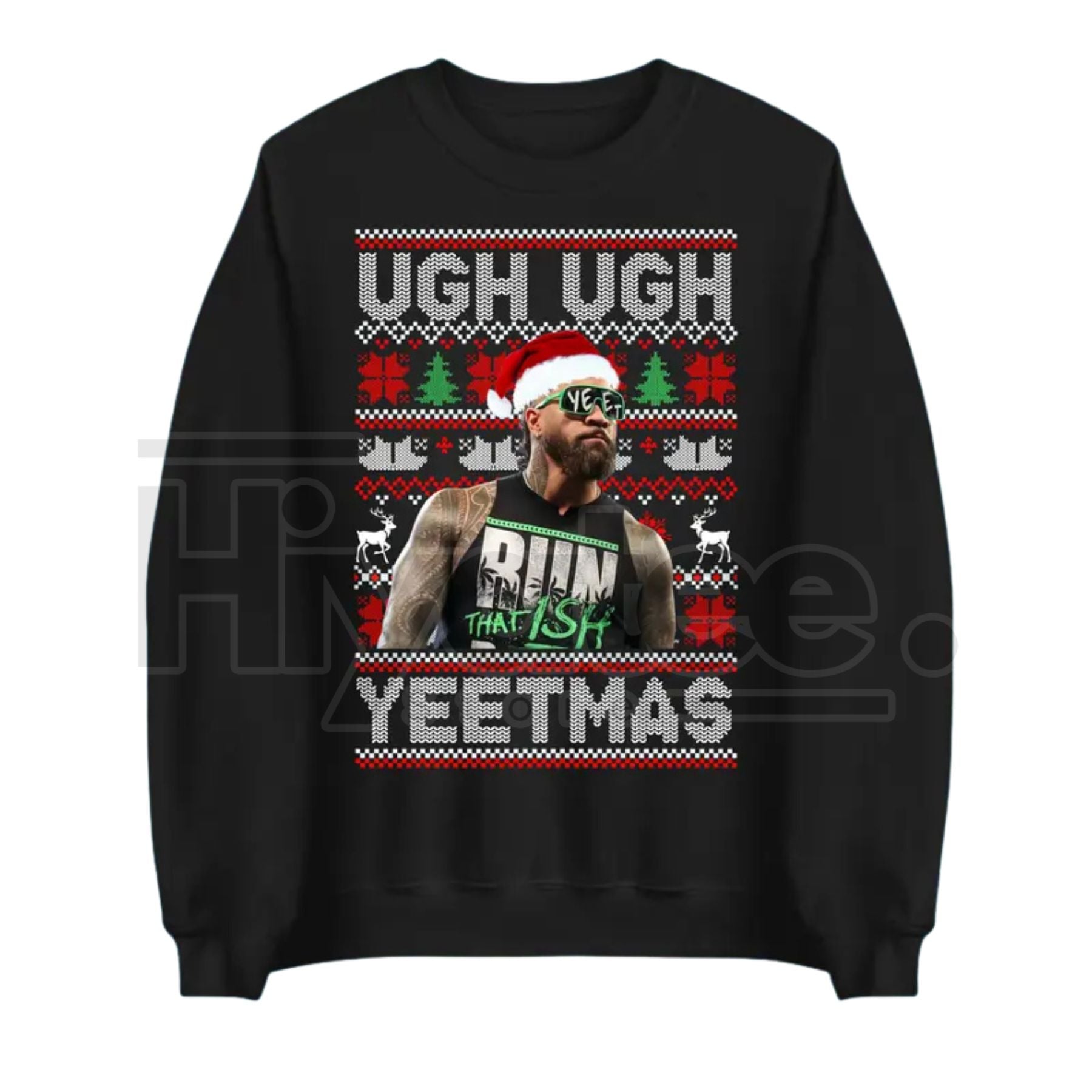 Ugh Ugh YEETMAS Shirt: Jey Uso Main Event WWE Shirt, Wrestler Merch, Funny Holiday Gift For Wrestling Fans - Hiyatee