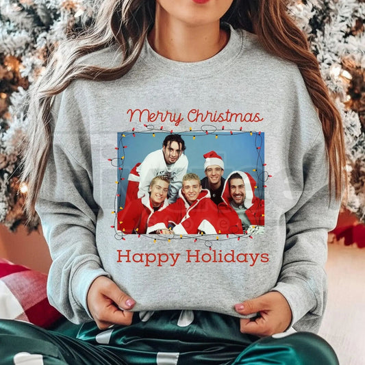 Ugly NSYNC Christmas Sweatshirt: Merry Christmas Happy Holidays Retro Shirt - Hiyatee