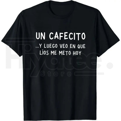 Un Cafecito Spanish Coffee Lover T-Shirt – Latina Coffee Obsessed Graphic Tee - Hiyatee