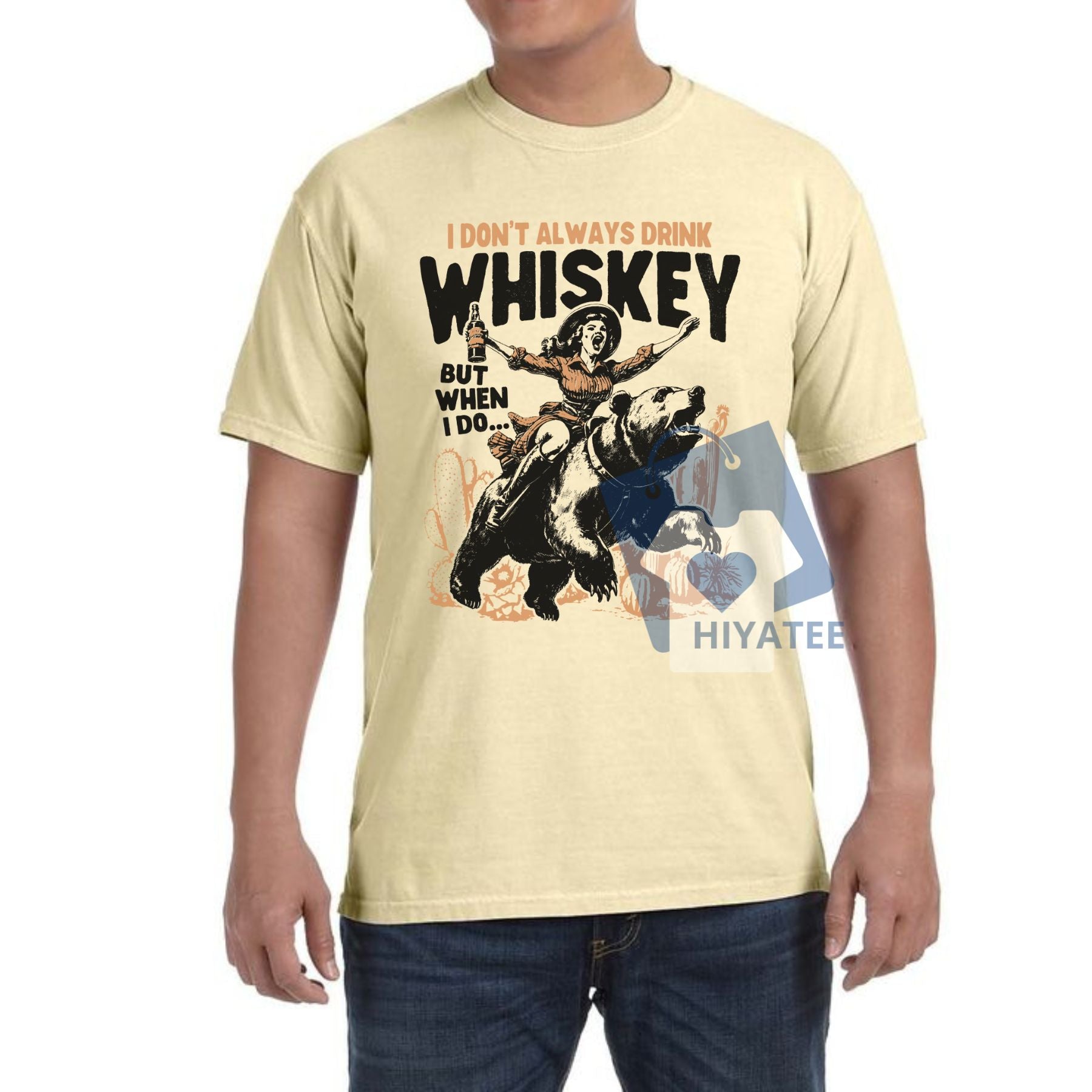 Unhinged Whiskey Shirt – Vintage Western Graphic Tee on Comfort Colors-Hiyatee