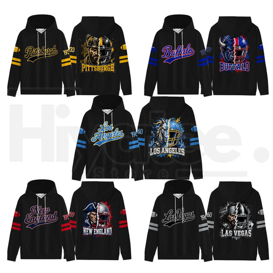 Unisex Football City Graphic Hoodie – Hometown Sports Pullover - Hiyatee