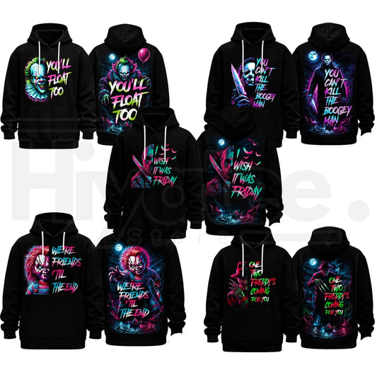 Unisex Horror Movie Villain Double-Sided Graphic Hoodie – Hiyatee