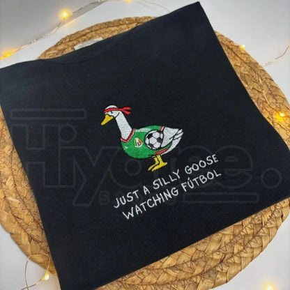 Unisex Mexico Goose Embroidered Comfort Colors® T-Shirt – Mexico Futbol Silly Goose Tee - Hiyatee