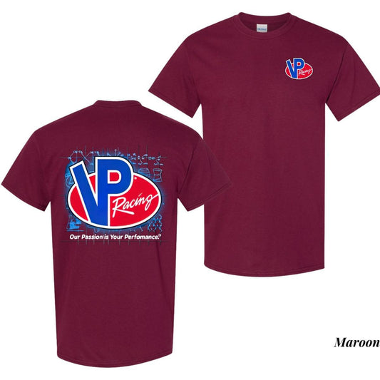 VP Racing Blueprint T-Shirt – Ultimate Racing Car Merch for Auto Enthusiasts!-Hiyatee