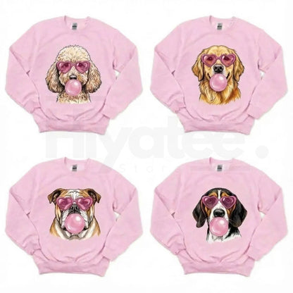 Valentine’s Day Dog Shirt: Heart Glasses & Bubblegum Tee - 50+ Breeds Available - Hiyatee