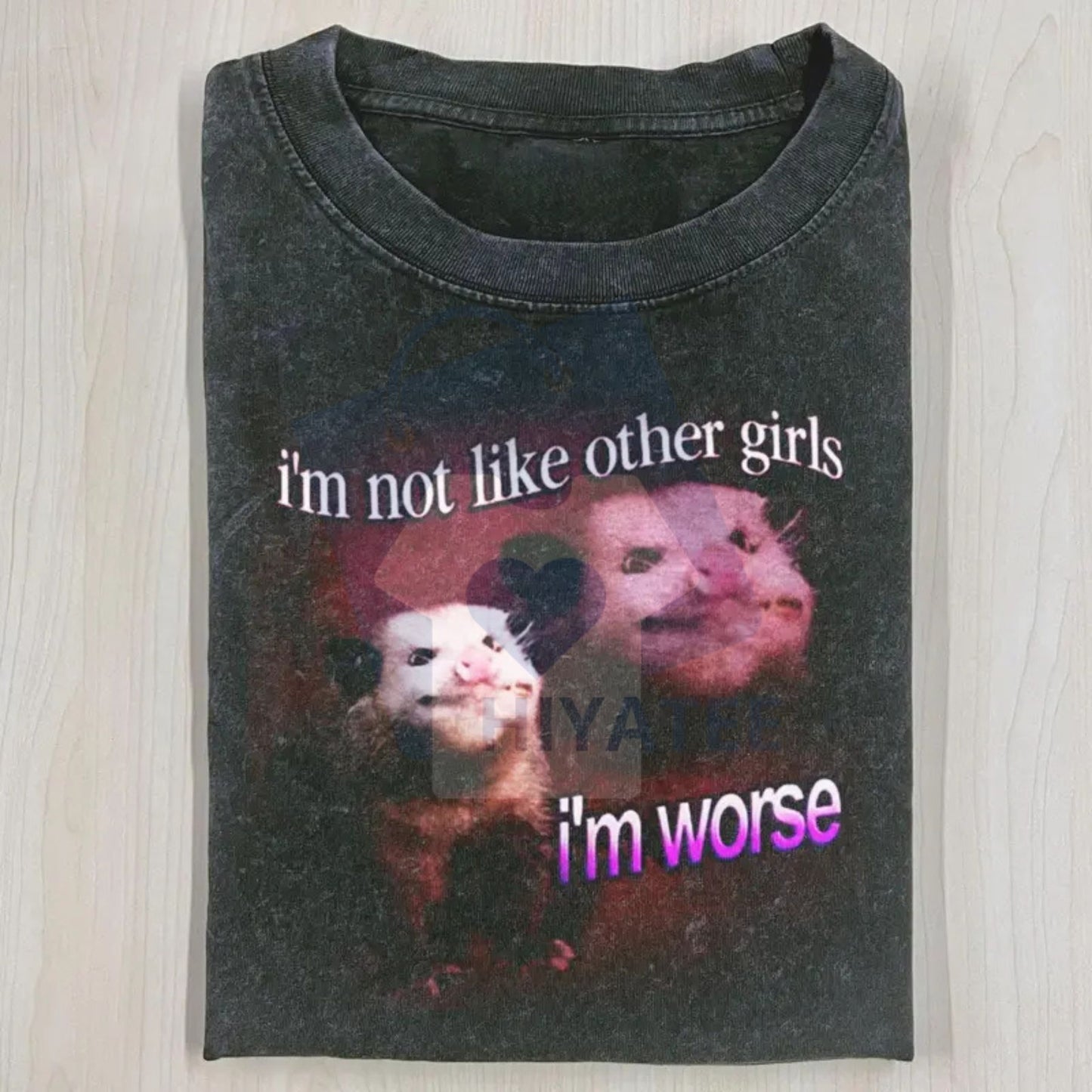 Vintage 90s WACKY OPOSSUM T-SHIRT – "I'm Worse" Funny Graphic Oversized Tee - Hiyatee