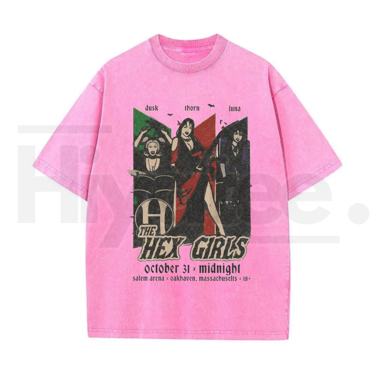 Vintage Acid Wash Gothic Rock Band Art Streetwear T-Shirt – Men's Oversized Dark Aesthetic Heavyweight Cotton Graphic Tee - Hiyatee