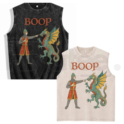 Vintage Acid Wash Medieval Dragon Graphic Tee – Retro Fantasy Streetwear Shirt - Hiyatee
