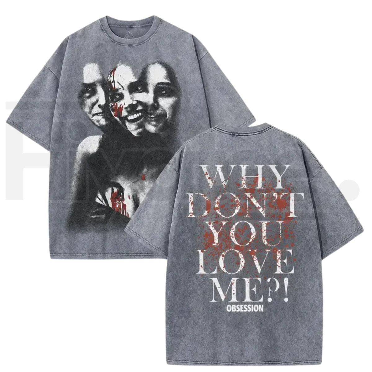 Vintage Acid Wash Psychological Horror Art Streetwear T-Shirt – Oversized Dark Aesthetic Heavyweight Cotton Tee - Hiyatee