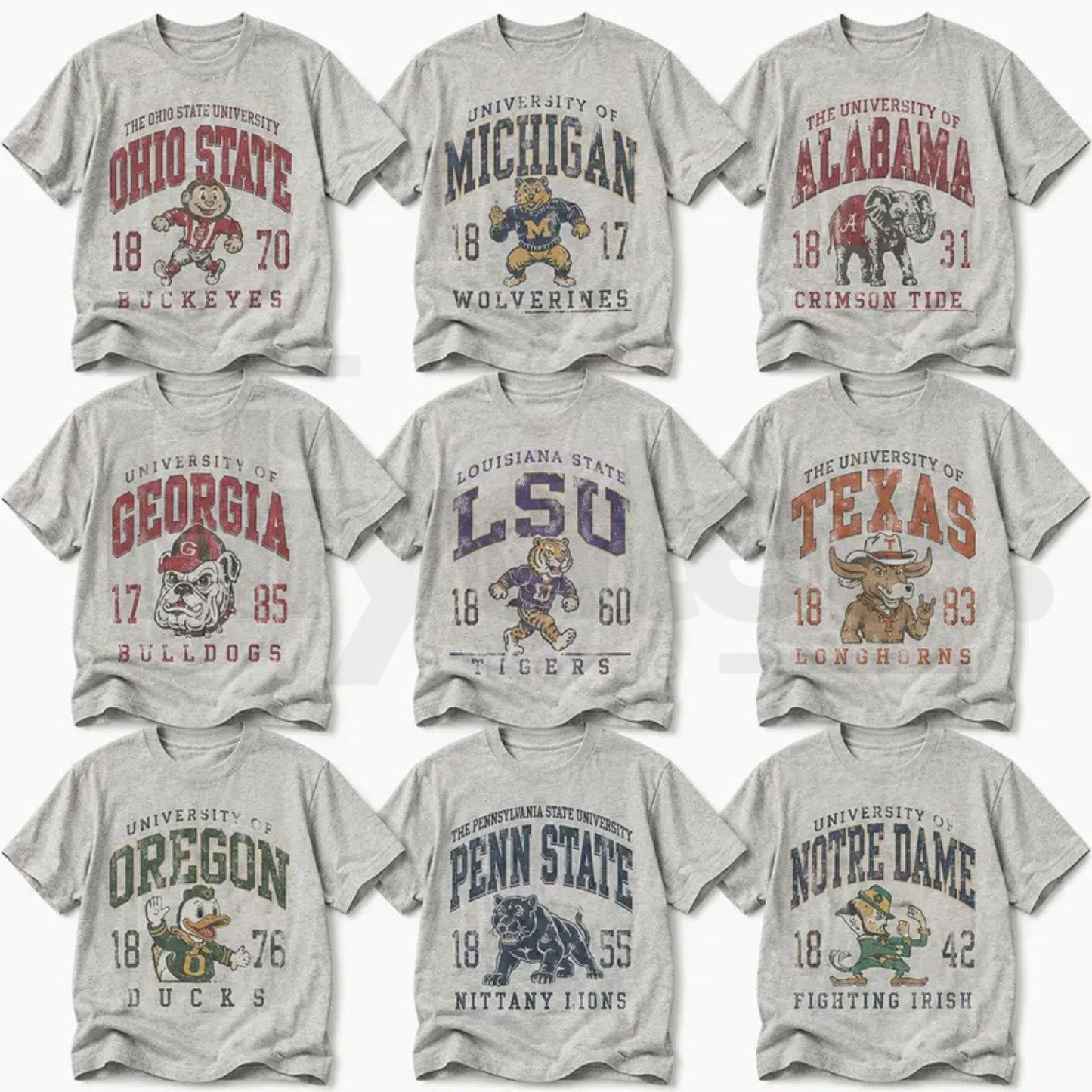 Vintage All Team Football Mascot T-Shirt – Retro College Game Day Fan Apparel - Hiyatee