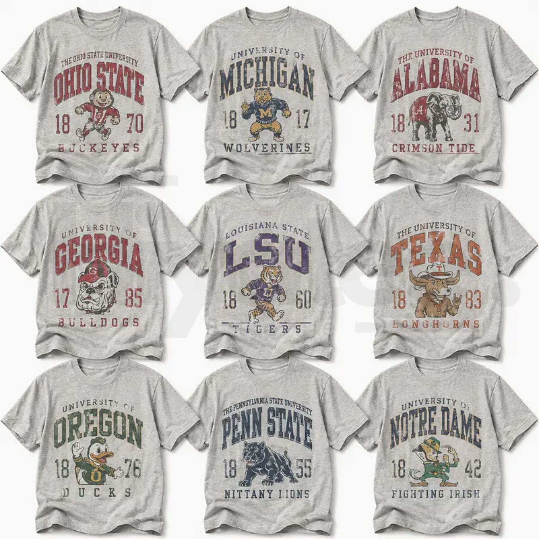 Vintage All Team Football Mascot T-Shirt – Retro College Game Day Fan Apparel - Hiyatee