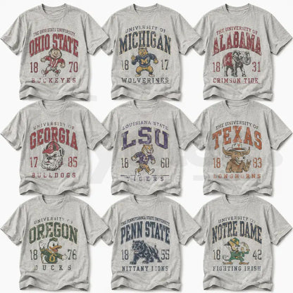 Vintage All Team Football Mascot T-Shirt – Retro College Game Day Fan Apparel - Hiyatee