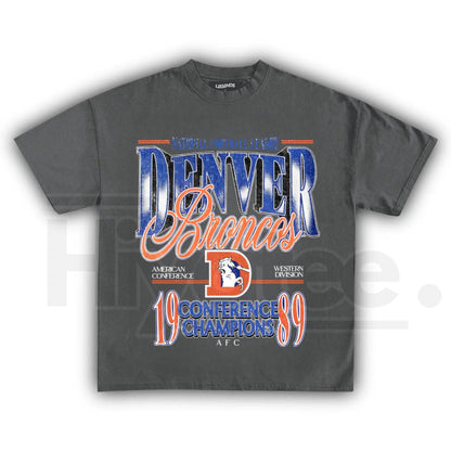 Vintage Denver Football T-Shirt – Retro Mile High Graphic Fan Crewneck - Hiyatee
