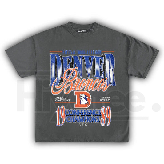 Vintage Denver Football T-Shirt – Retro Mile High Graphic Fan Crewneck - Hiyatee