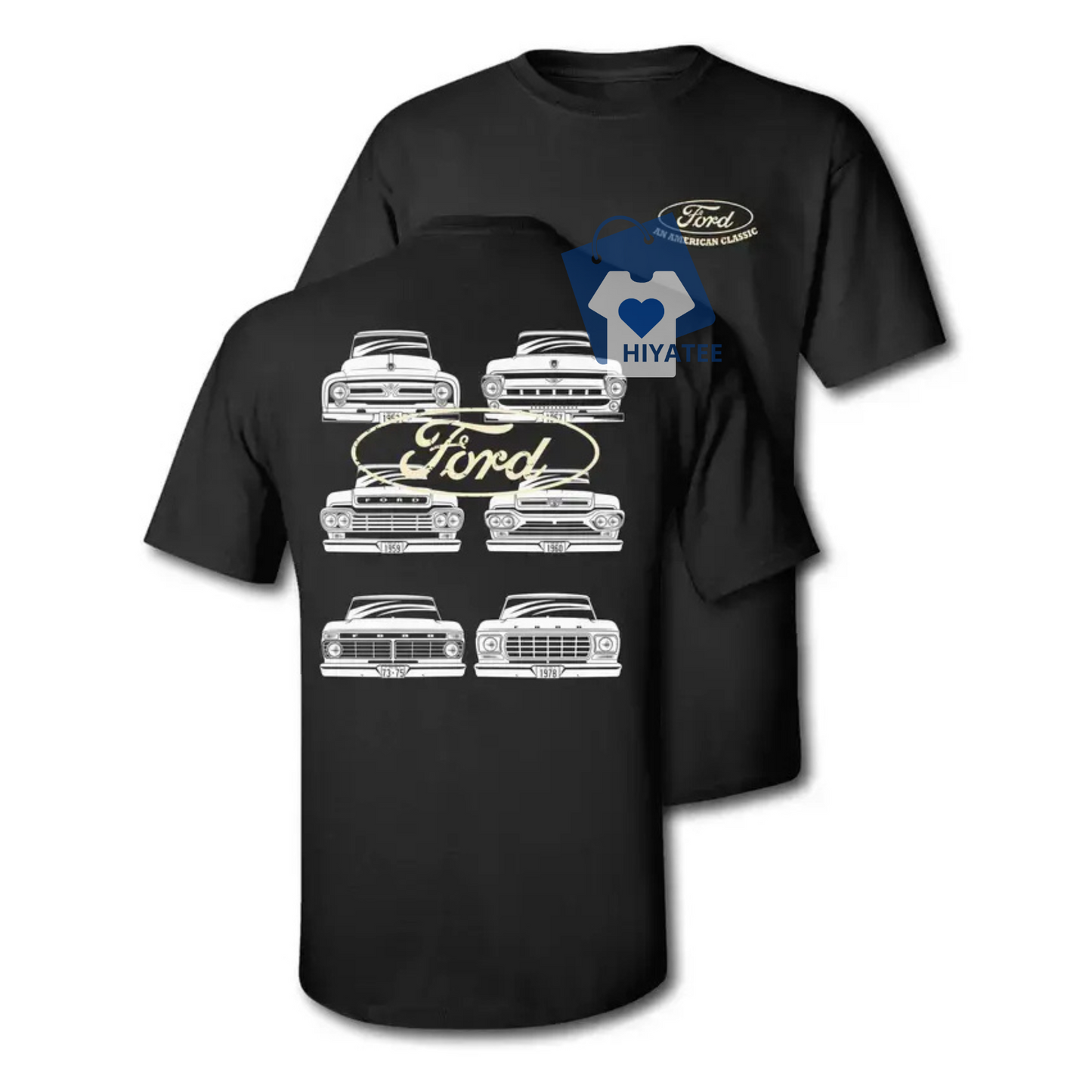 Vintage Ford Trucks T-Shirt – Heather Rust Graphic Tee for Classic Truck Fans & Biker Streetwear- Hiyatee