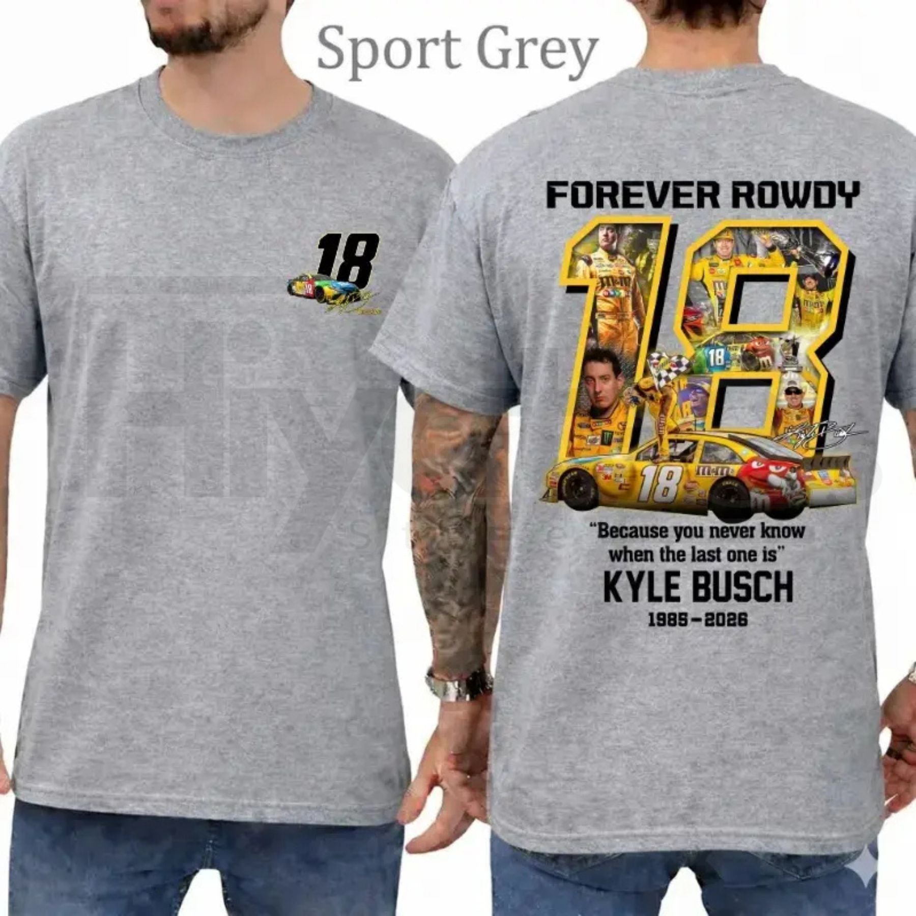 Vintage Kyle Busch Forever Rowdy T-Shirt – NASCAR Racing Tee - Hiaytee