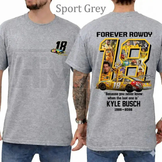 Vintage Kyle Busch Forever Rowdy T-Shirt – NASCAR Racing Tee - Hiaytee