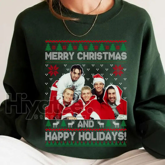 Vintage NSYNC Christmas Sweatshirt | 90s Boy Band Xmas - Hiyatee