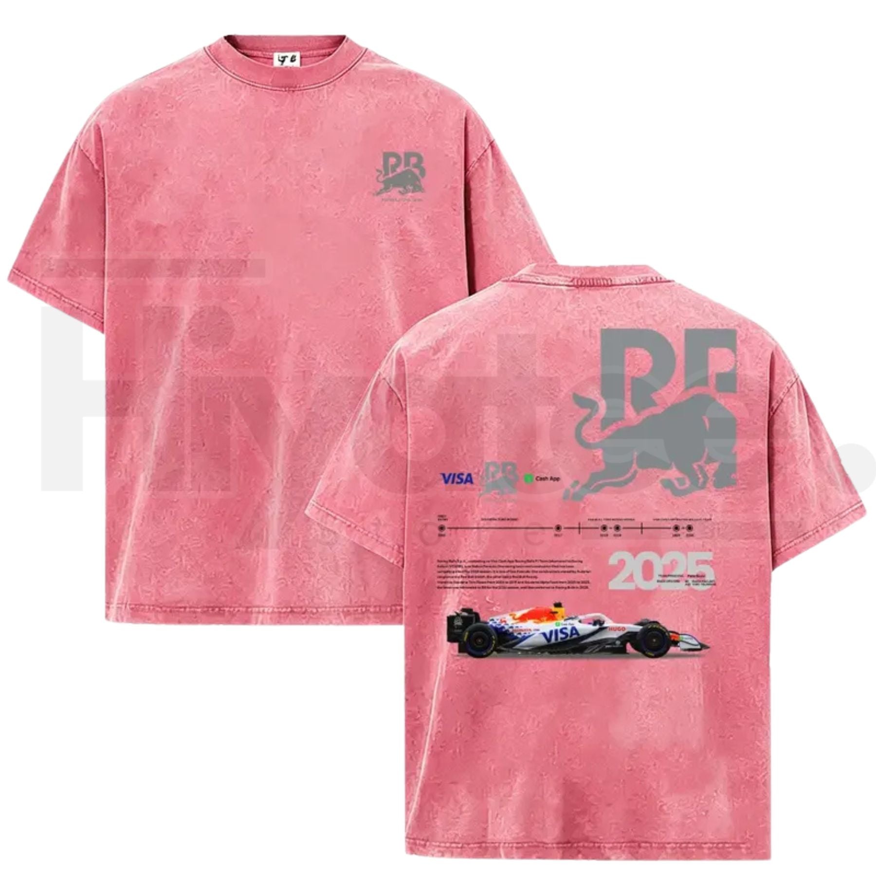 Vintage Open Wheel Racing Graphic T-Shirt – Retro Motorsport Washed Oversized Tee - Hiyatee