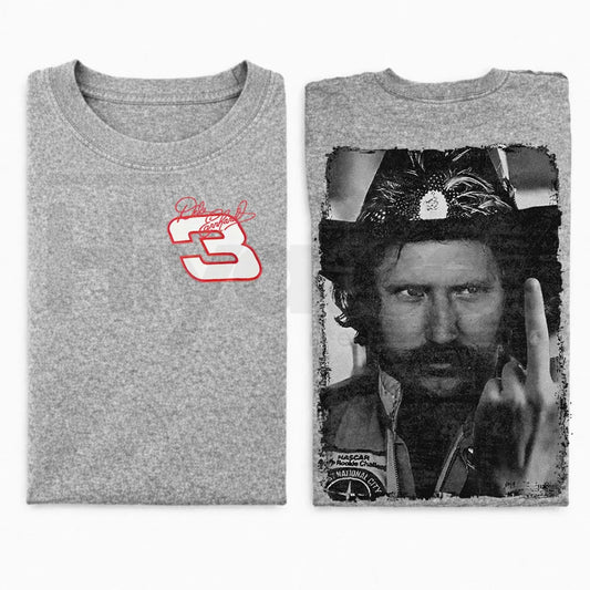 Vintage Racing Rebel Gesture T-Shirt – Retro Motorsport Fan Graphic Tee, Unisex Cotton Shirt - Hiyatee