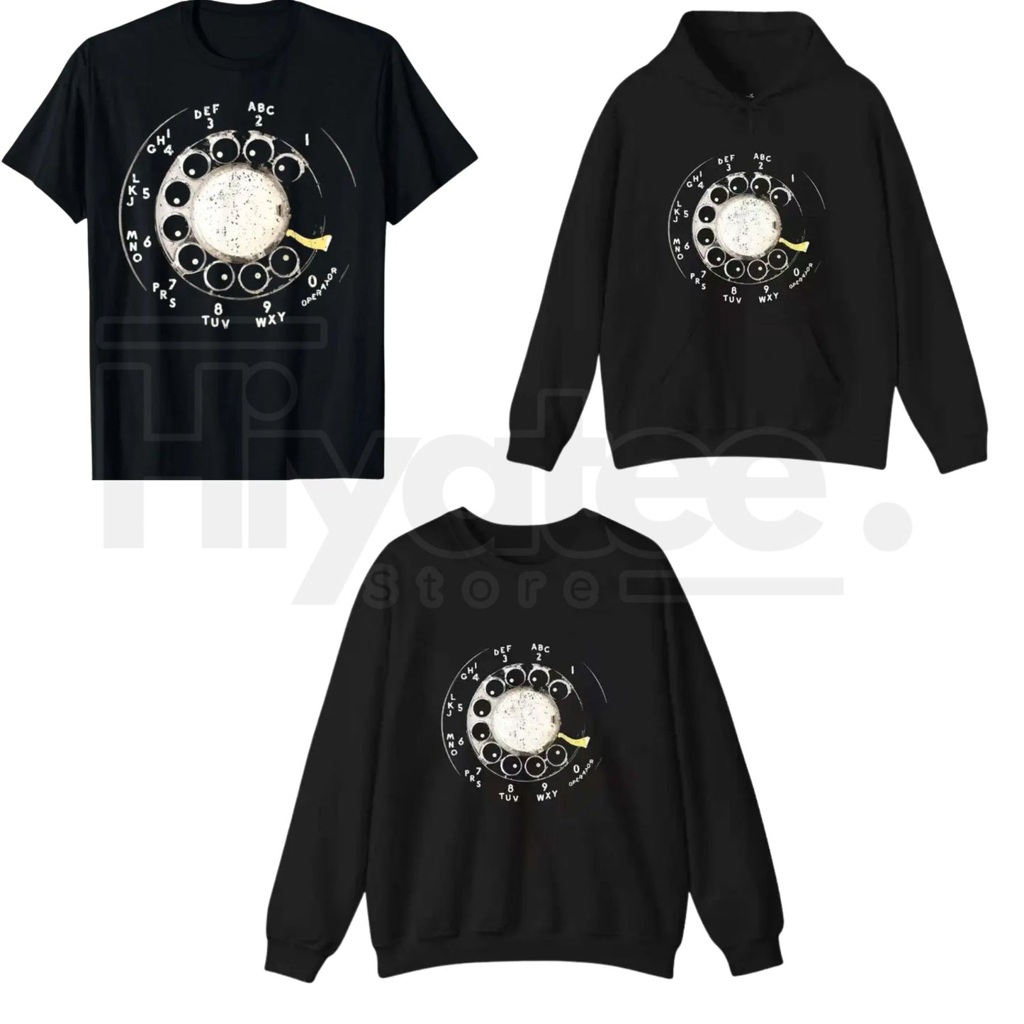 "Vintage Rotary Phone Dial" – Retro Tech Aesthetic Women's Graphic Top - Hiyatee