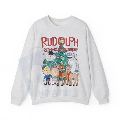 Vintage Rudolph Sweatshirt Christmas Crewneck: Retro Rudolph The Red Nosed Reindeer Shirt, Vintage Christmas Holiday Pullover - Hiyatee