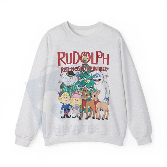 Vintage Rudolph Sweatshirt Christmas Crewneck: Retro Rudolph The Red Nosed Reindeer Shirt, Vintage Christmas Holiday Pullover - Hiyatee