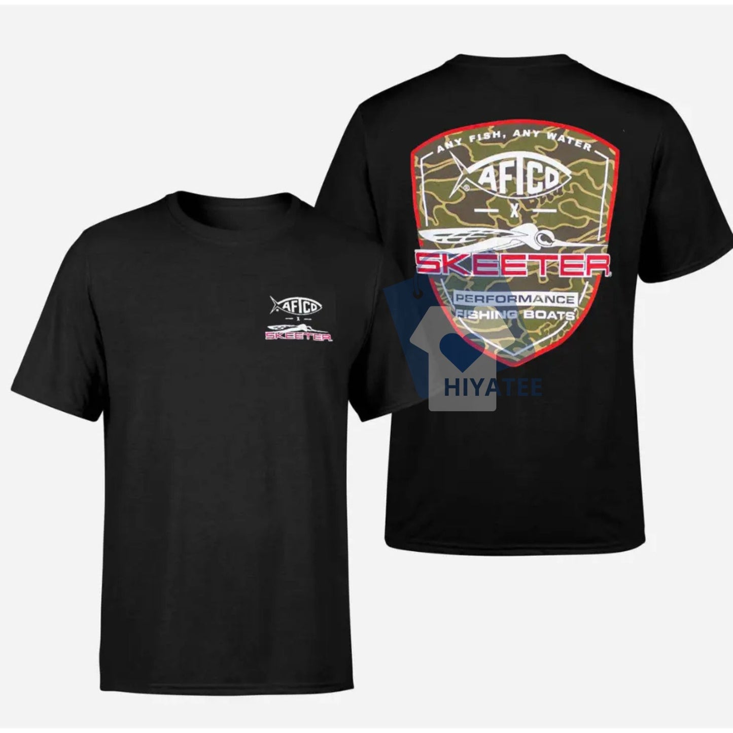 Vintage Skeeter AFTCO Fishing T-Shirt – Eat Sleep Fish 2-Sided Graphic Tee-Hiyatee