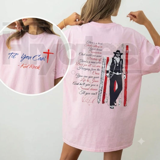 Vintage Til You Can't Western Lyric T-Shirt – Retro Southern Country Graphic Top - Hiyatee