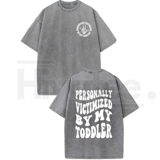 Vintage Washed Toddler Humor T-Shirt – Sarcastic Parent Life Slogan Graphic Tee - Hiyatee