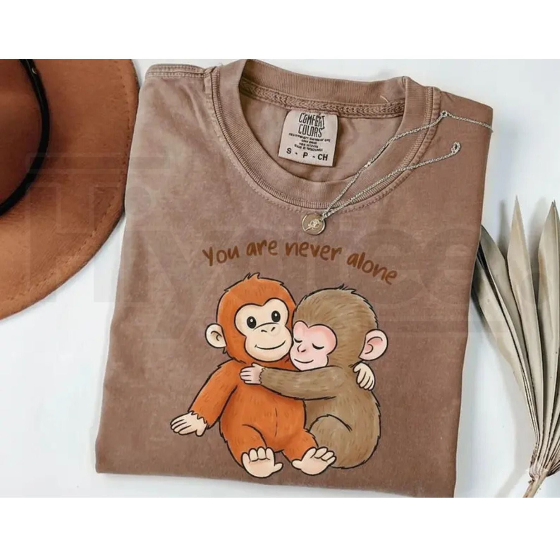 Viral Punch Monkey Shirt – Cute Baby Monkey Hugging Plush Toy Graphic Tee, Emotional Animal Lover Soft Vintage T-Shirt - Hiyatee