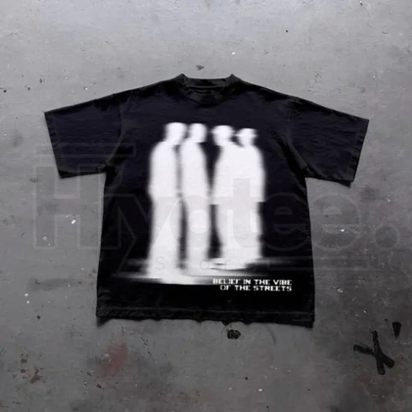 "Virtual Shadow" – Street Atmosphere Grunge Y2K Emo Scene Graphic Top - Hiyatee