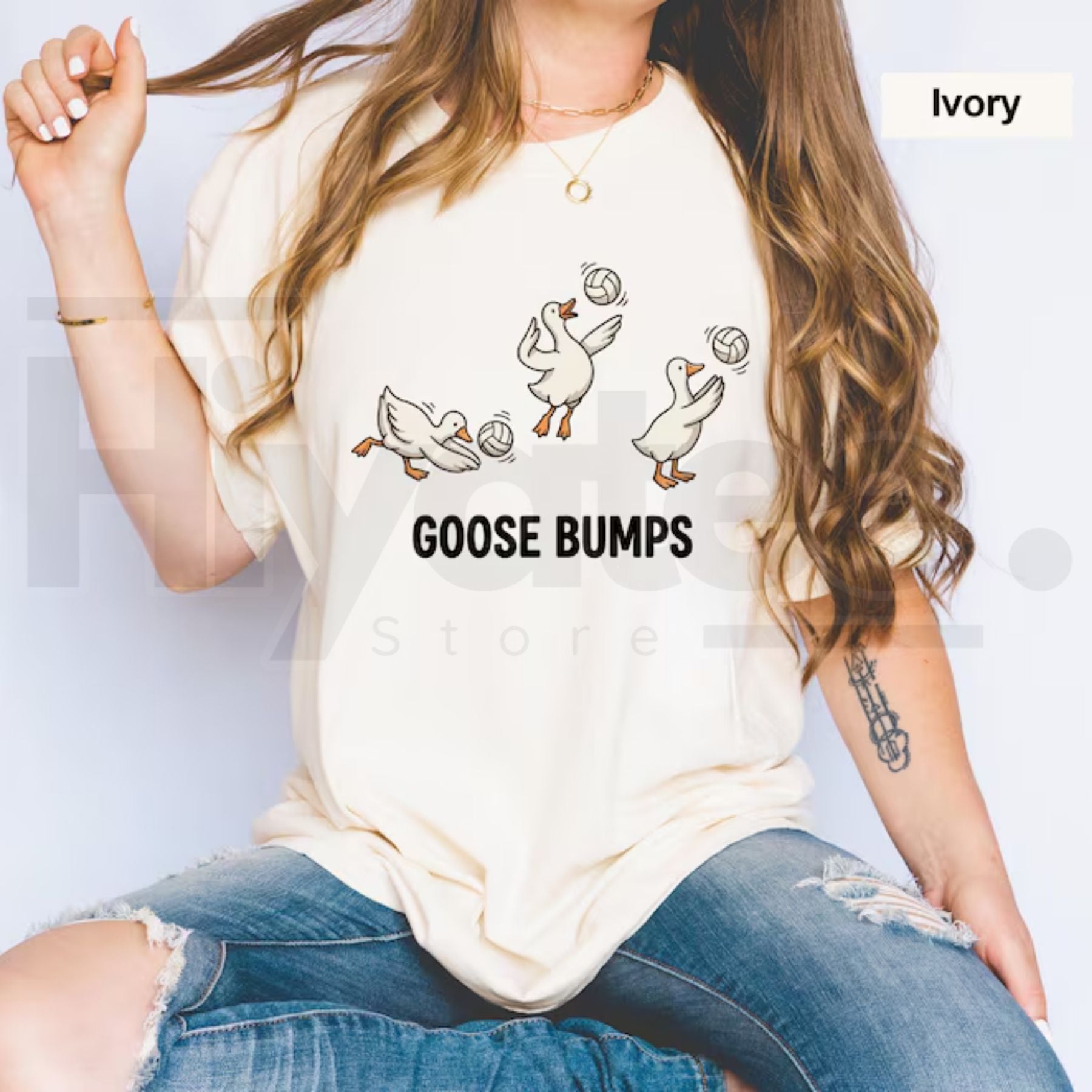 Volleyball Shirt Funny Goose Player Tee Cute Sports Pun Comfort Colors Top - Hiyatee