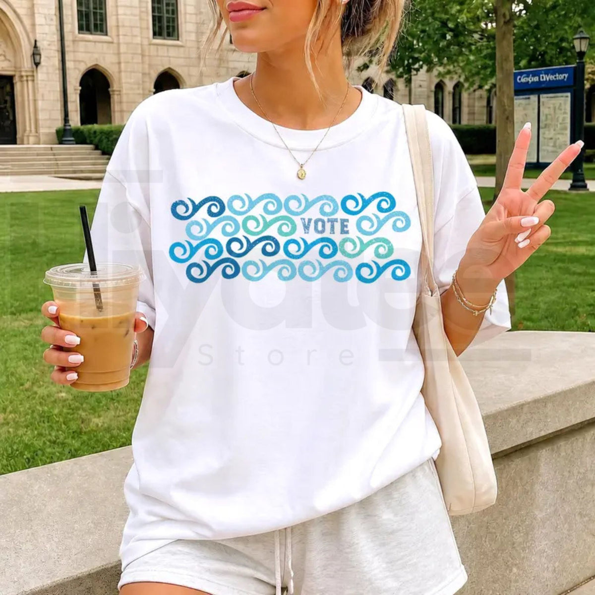 Vote Blue Waves T-Shirt – Democrat Election Political Graphic Tee - Hiyatee