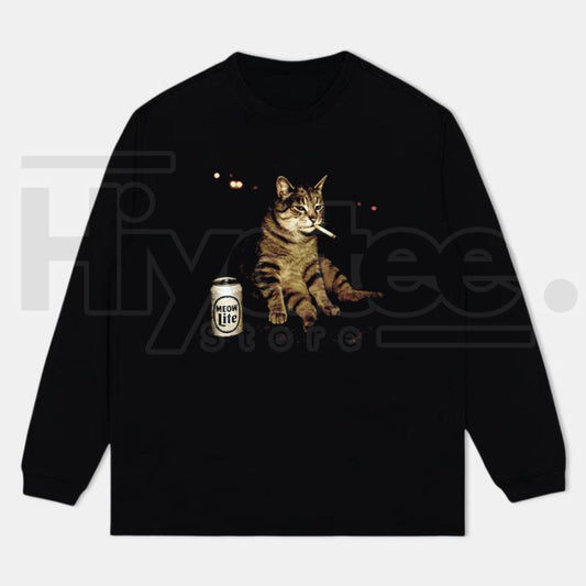 WACKY CAT Unisex Oversized Crew Neck Sweatshirt: 072207 Streetwear - Hiyatee