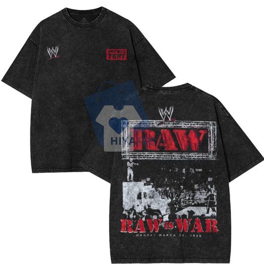 WWE RAW Legends Washed T-Shirt – Vintage Wrestling Graphic Tee, Fight Night Heavyweight Streetwear-Hiyatee