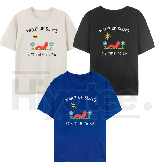 "Wake Up Slts" – Funny Animal Meme Unhinged Graphic Top - Hiyatee