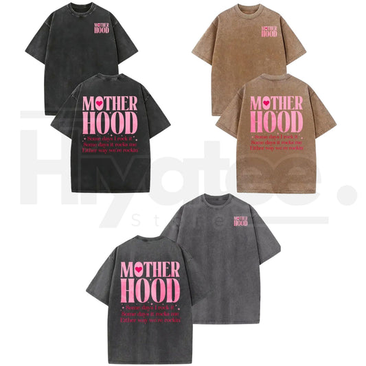 Washed Cotton Mom Life T-Shirt – Relaxed Fit Oversized Graphic Tee, Mother’s Day Gift - Hiyatee