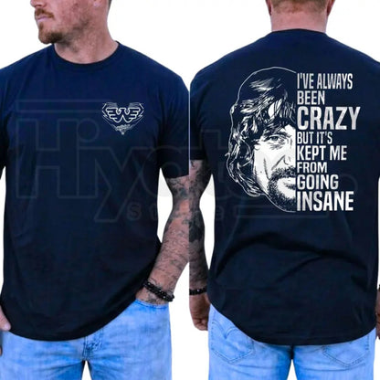 Waylon Jennings I've Always Been Crazy T-Shirt – Vintage Outlaw Country Tee - Hiyatee