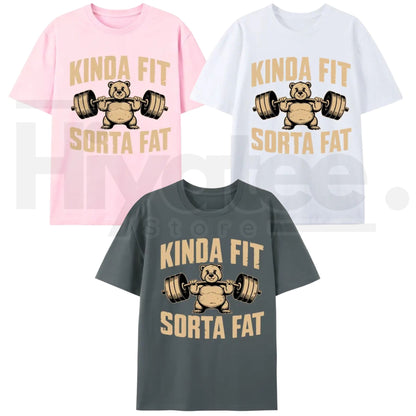 "Weightlifting Bear" – Funny Heavyweight Oversized Gym Graphic Top - Hiyatee