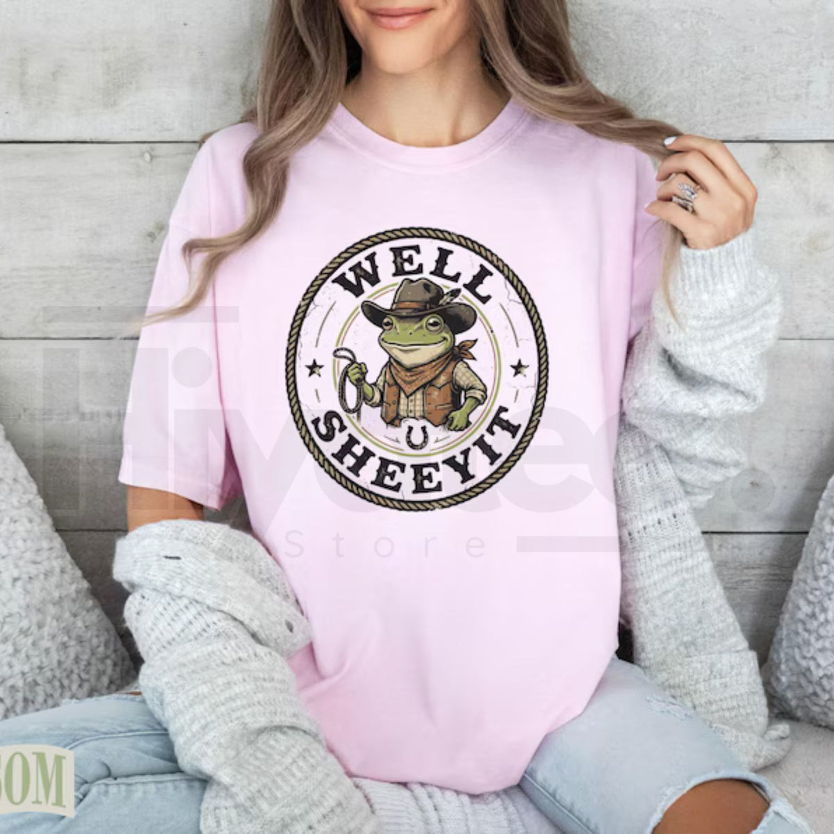 Well Sheeyit Cowboy Frog Shirt Vintage Country Western Toad Tee Funny Meme Top - Hiyatee