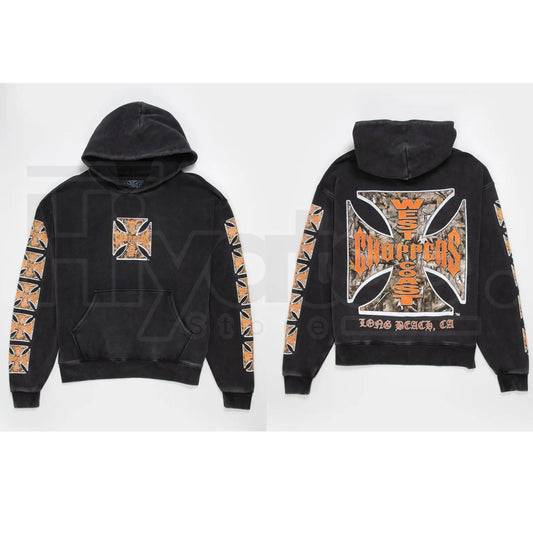 West Coast Choppers Camo Fill Men's Hoodie – Classic Motorcycle Graphic - Hiyatee