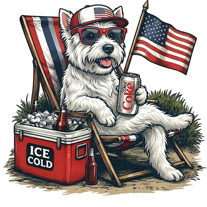 Comfort Colors® Funny 4th of July Dog Shirt – Retro Labrador Diet Coke Patriotic Tee