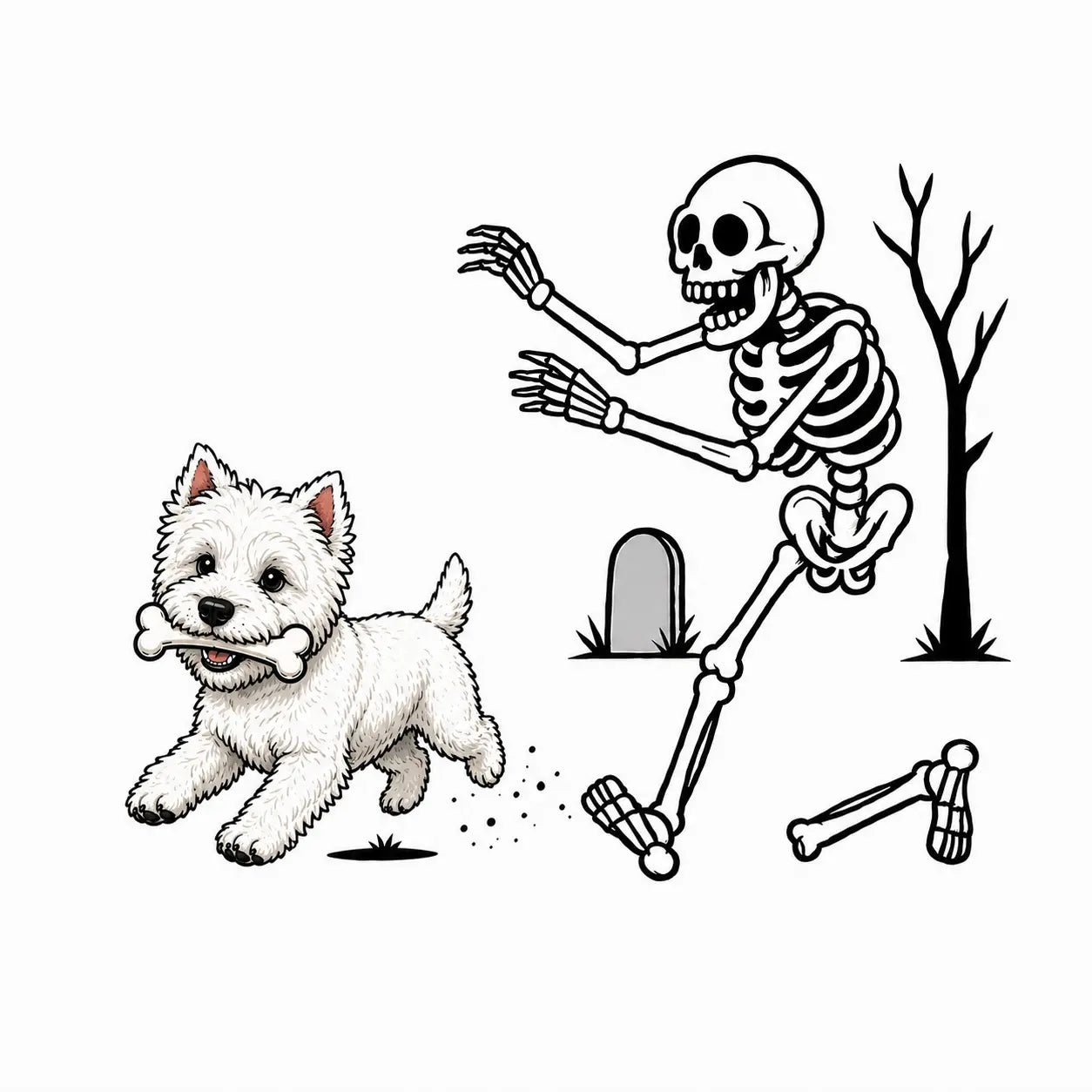 Comfort Colors 50+ Dog Breeds Halloween Skeleton Tee