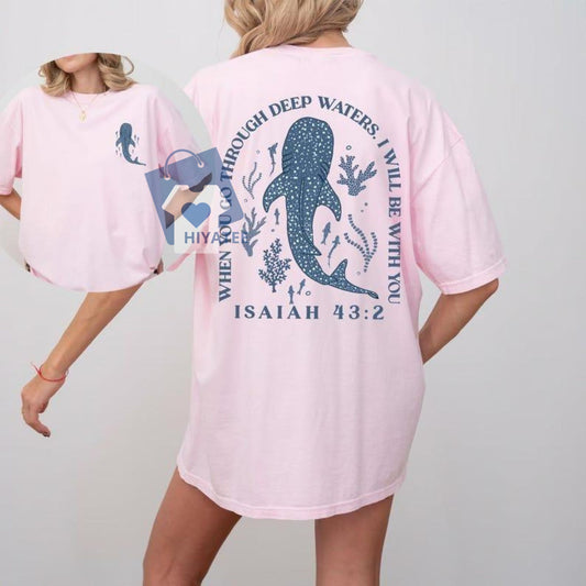 Whale Shark Jesus T-Shirt for Women – Beachy Casual Graphic Tee Gift-Hiyatee