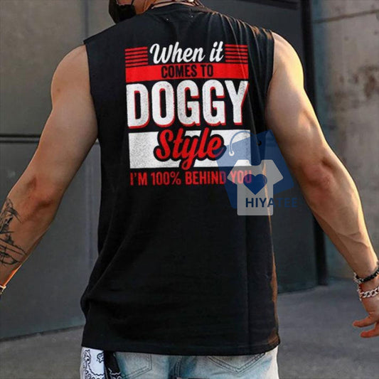 When It Comes to Dogg Style Tank Top – Black Print Tattoo-Inspired Vest, Unisex Cotton Streetwear for Men & Women-Hiyatee