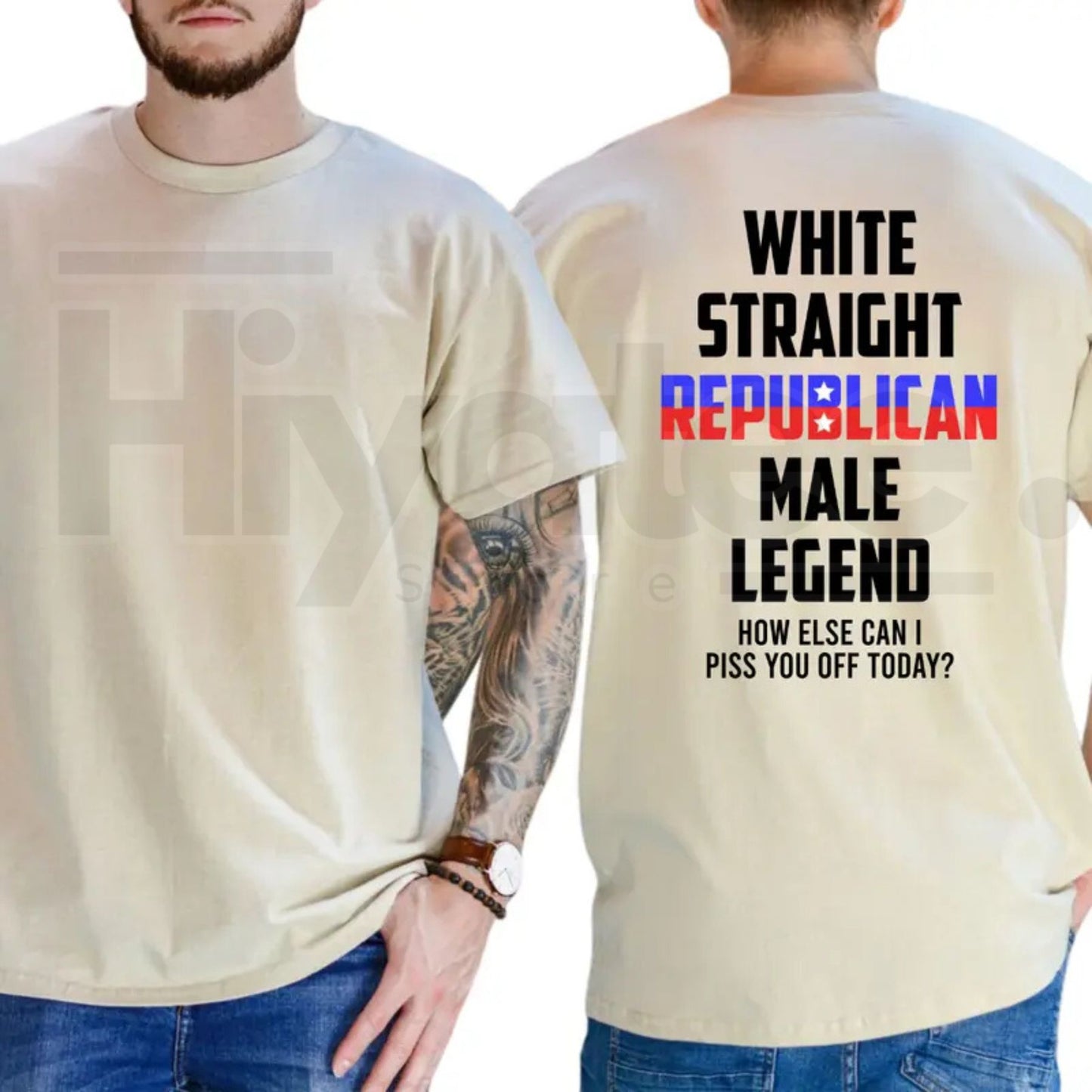 "White Straight Republican Male Legend" – Funny Political Men’s Top- Hiyatee