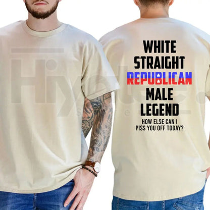 "White Straight Republican Male Legend" – Funny Political Men’s Top- Hiyatee