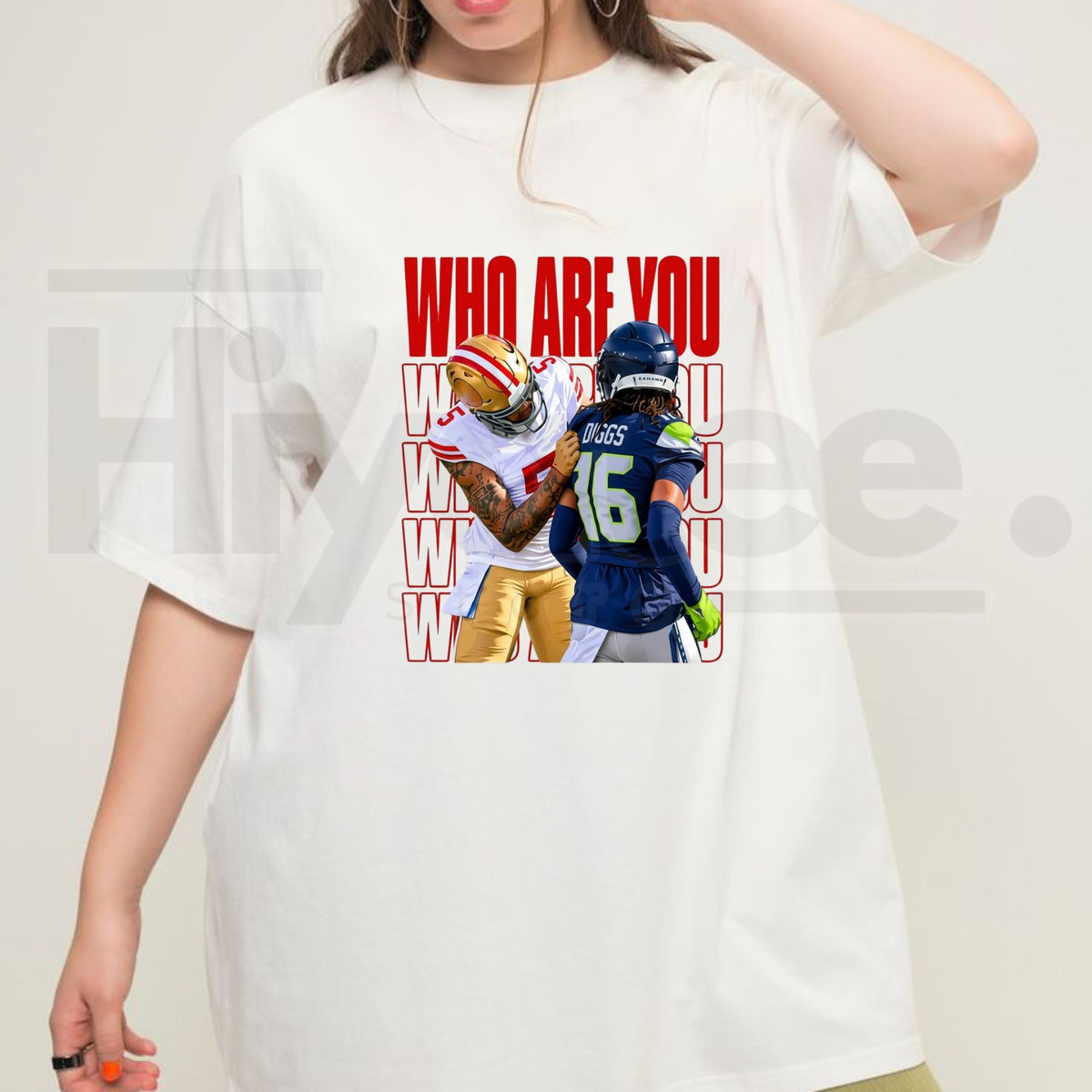 Who Are You Football Rivalry T-Shirt – Red Lettering Funny Game Day Graphic Tee - Hiyatee